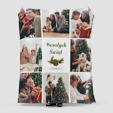Personalizowany KOC ŚWIĄTECZNY ze zdjęciami