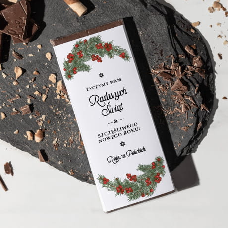 Czekolada personalizowana ŚWIĄTECZNA GAŁĄZKA drobny upominek na święta